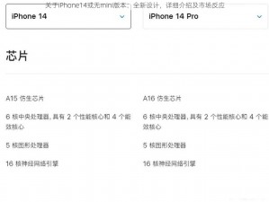 关于iPhone14或无mini版本：全新设计，详细介绍及市场反应
