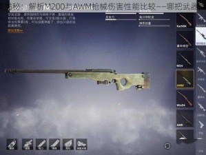 和平精英揭秘：解析M200与AWM枪械伤害性能比较——哪把武器更胜一筹？