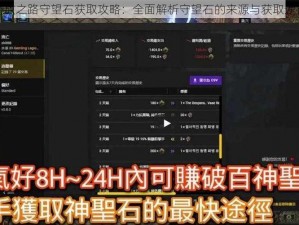 流放之路守望石获取攻略：全面解析守望石的来源与获取途径