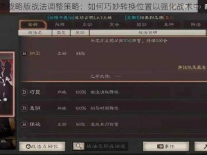 三国志战略版战法调整策略：如何巧妙转换位置以强化战术中心地位