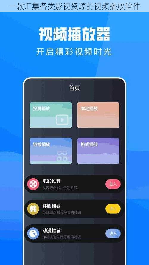 一款汇集各类影视资源的视频播放软件