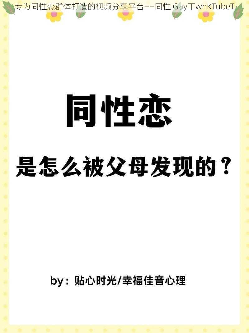 专为同性恋群体打造的视频分享平台——同性 Gay丅wnKTubeT