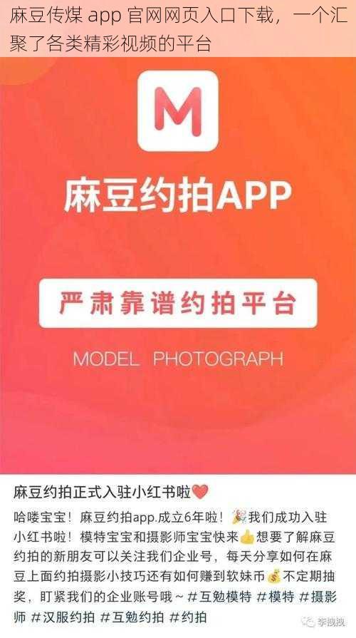 麻豆传煤 app 官网网页入口下载，一个汇聚了各类精彩视频的平台