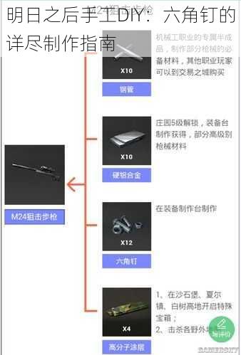 明日之后手工DIY：六角钉的详尽制作指南