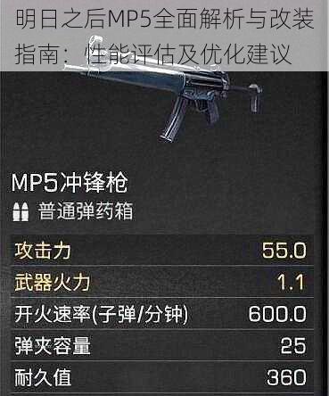 明日之后MP5全面解析与改装指南：性能评估及优化建议