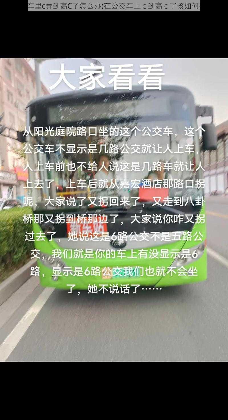 在公交车里c弄到高C了怎么办(在公交车上 c 到高 c 了该如何是好？)