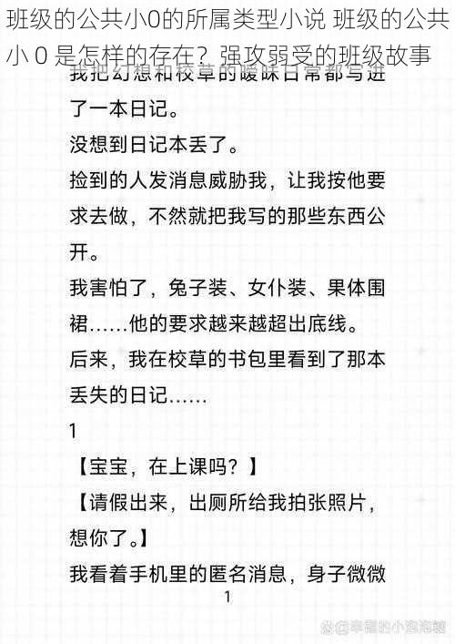 班级的公共小0的所属类型小说 班级的公共小 0 是怎样的存在？强攻弱受的班级故事