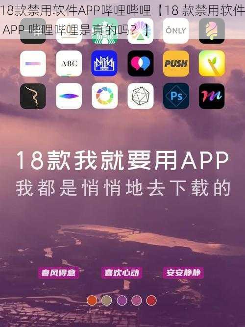 18款禁用软件APP哔哩哔哩【18 款禁用软件 APP 哔哩哔哩是真的吗？】