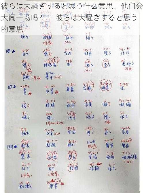 彼らは大騒ぎすると思う什么意思、他们会大闹一场吗？——彼らは大騒ぎすると思う的意思