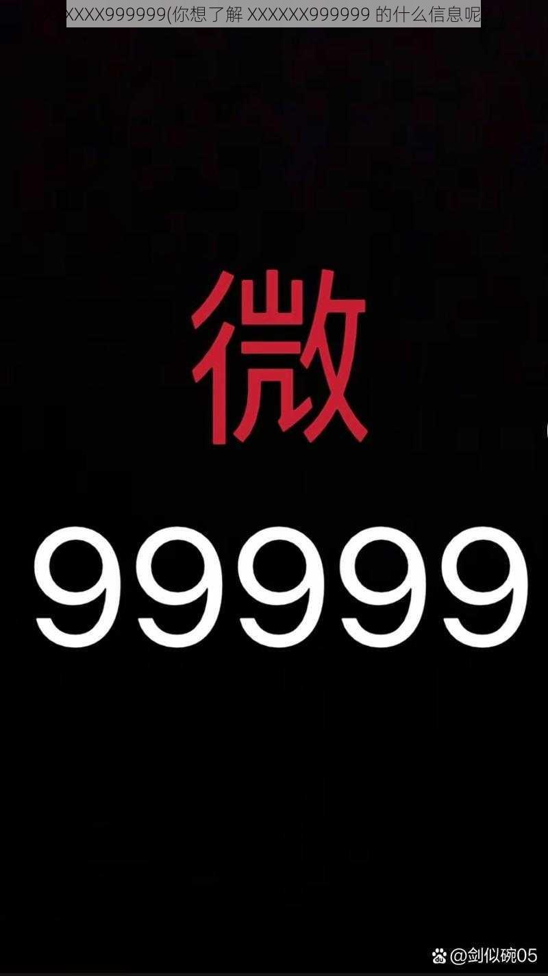 XXXXXX999999(你想了解 XXXXXX999999 的什么信息呢？)