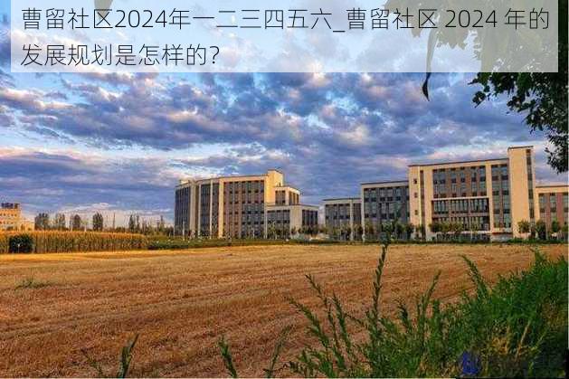 曹留社区2024年一二三四五六_曹留社区 2024 年的发展规划是怎样的？