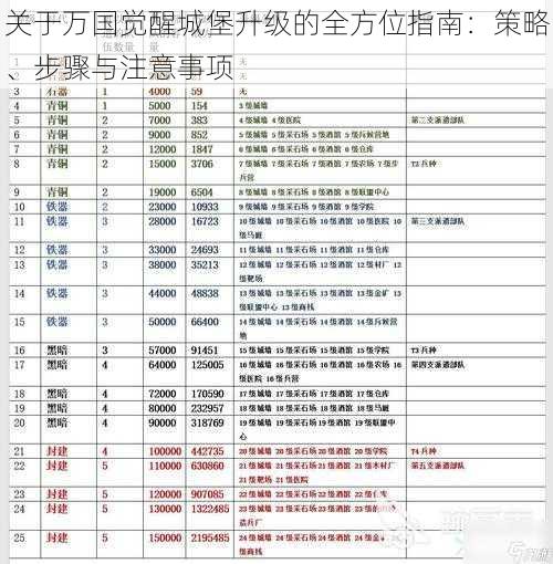 关于万国觉醒城堡升级的全方位指南：策略、步骤与注意事项