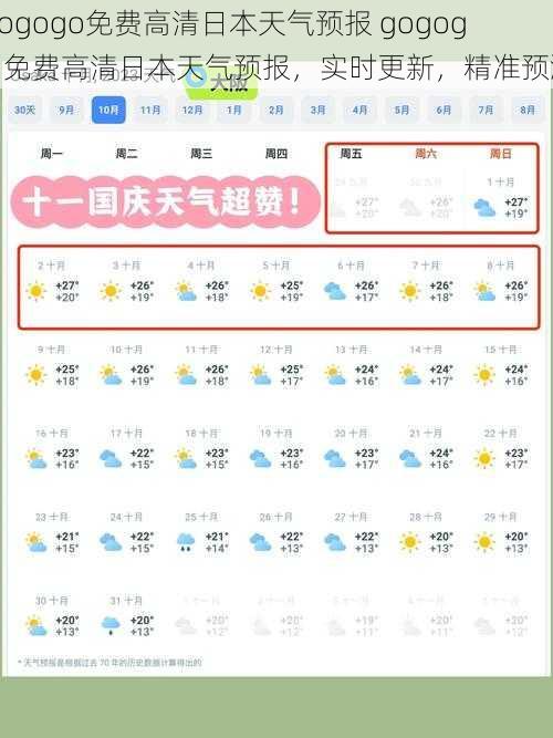 gogogo免费高清日本天气预报 gogogo 免费高清日本天气预报，实时更新，精准预测