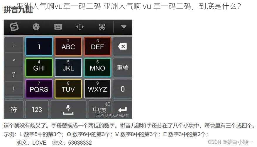 亚洲人气啊vu草一码二码 亚洲人气啊 vu 草一码二码，到底是什么？