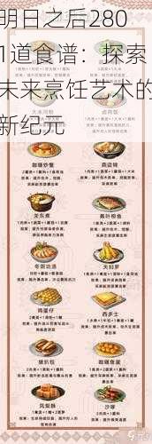 明日之后2801道食谱：探索未来烹饪艺术的新纪元