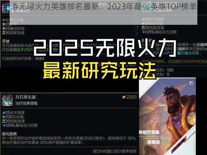 手游无限火力英雄排名最新：2023年最强英雄TOP榜单揭晓