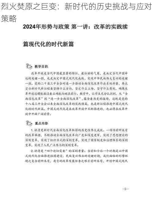 烈火焚原之巨变：新时代的历史挑战与应对策略