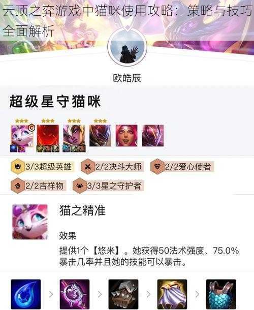 云顶之弈游戏中猫咪使用攻略：策略与技巧全面解析